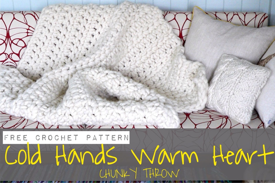 Easy Chunky Hand-Knitted Blanket in One Hour  Chunky knit blanket diy,  Chunky yarn blanket, Hand knit blanket