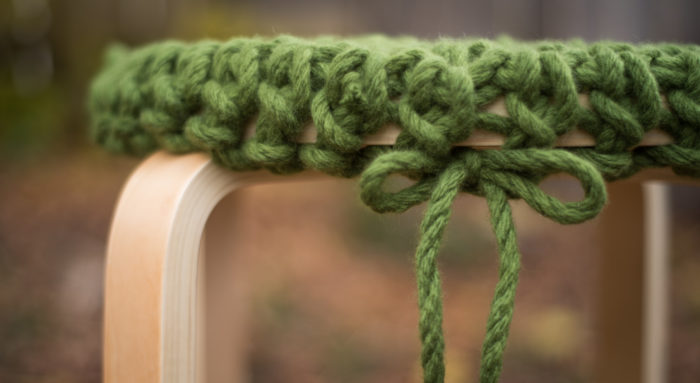 Grounded Stool Chunky Crochet Chunky Knits Chunky Stool | Homelea Lass