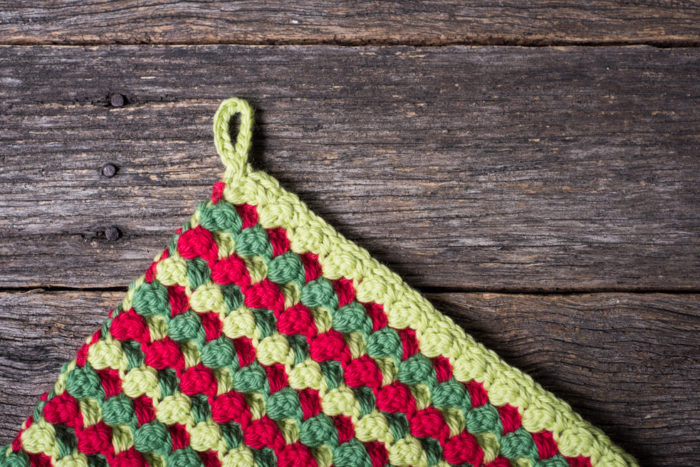 Happy Christmas Potholder & Block Crochet Pattern & Kit | by Homelea Lass