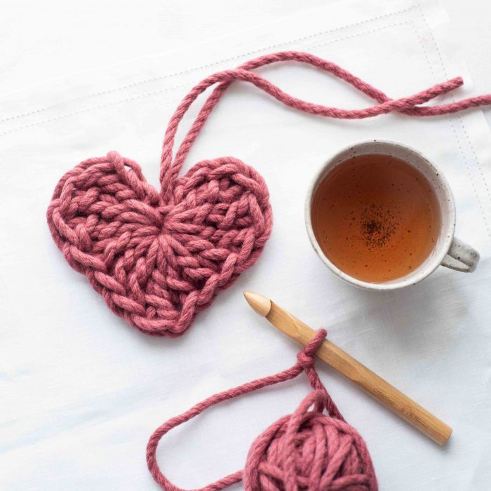 Chunky Heart Crochet Kit - Video Tutorials - Australian Merino Wool | Homelea Lass
