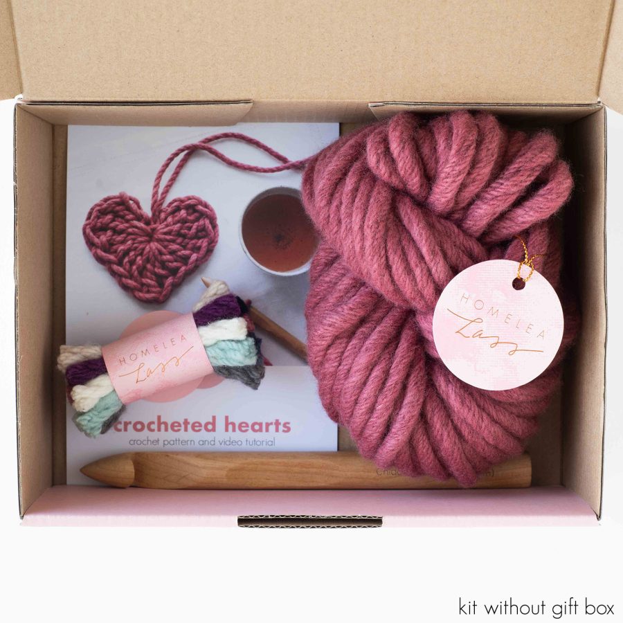Chunky Heart Crochet Kit - crochet kits for beginners | Homelea Lass Contemporary Crochet