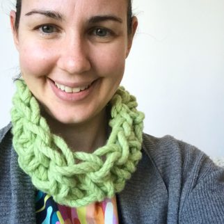 Spring Cowl crocheted with chunky Australian merino wool | Homelea Lass