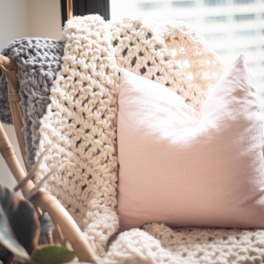 Warm Heart Blanket Crochet Kit - Australian Merino wool - detailed instructions | Homelea Lass