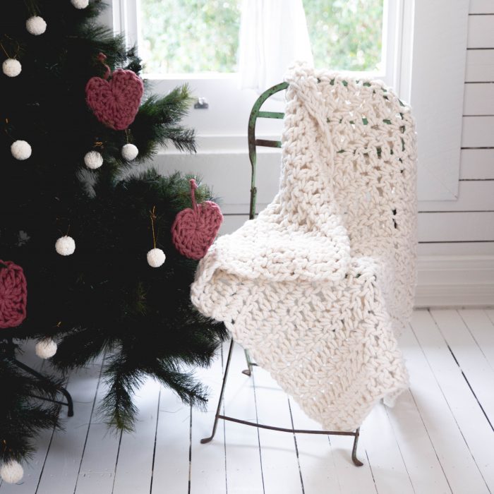 Warm Heart Blanket Crochet Kit - Australian Merino Wool | Homelea Lass