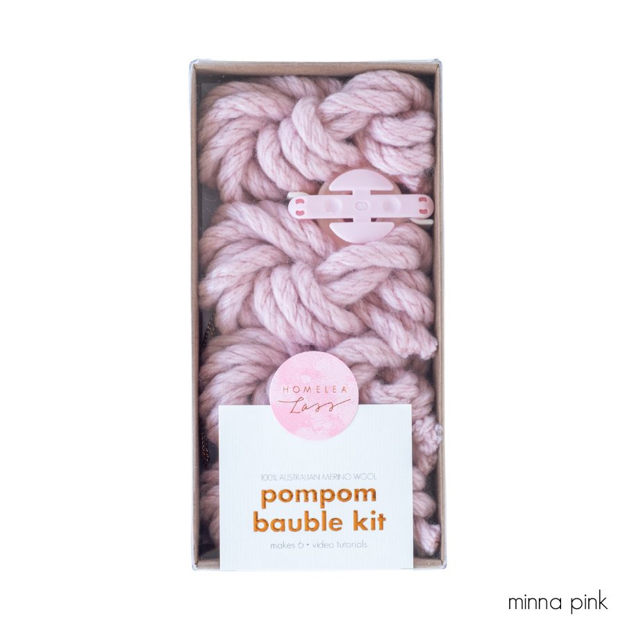 PomPom Bauble Kit Minna Pink | Homelea Lass Contemporary Crochet