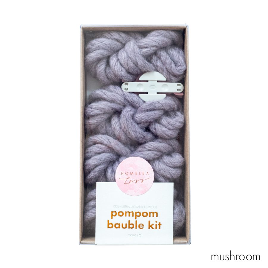 PomPom Bauble Kit Mushroom | Homelea Lass Contemporary Crochet