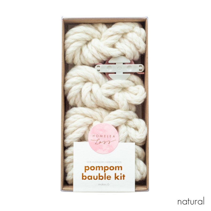 PomPom Bauble Kit Natural | Homelea Lass Contemporary Crochet
