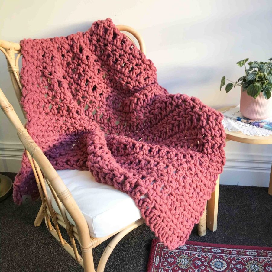 Rhubarb Warm Heart Blanket Crochet Kit | Homelea Lass Contemporary Crochet