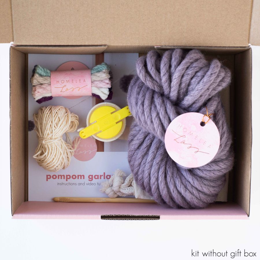 PomPom Garland Kit - Australian made craft kit | Homelea Lass Contemporary Crochet