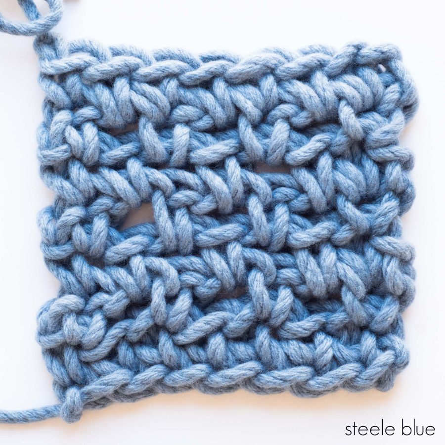Diamond Blanket Colour Sample - web square - steele blue | Homelea Lass contemporary crochet