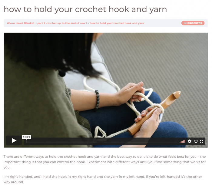 learn to crochet with an online course | Homelea Lass contemporary crochet