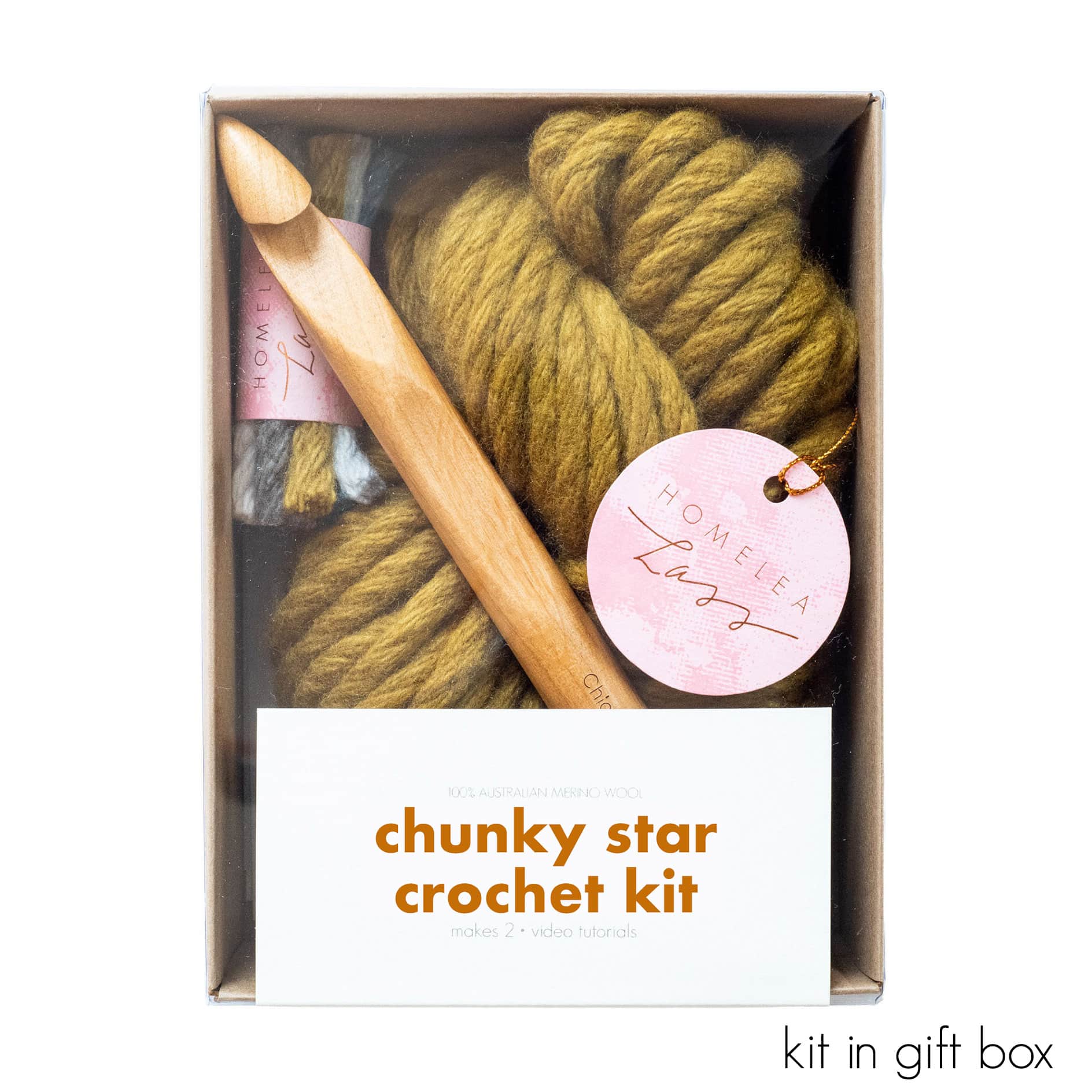 Chunky Star Crochet Kit in gift box | Homelea Lass contemporary crochet