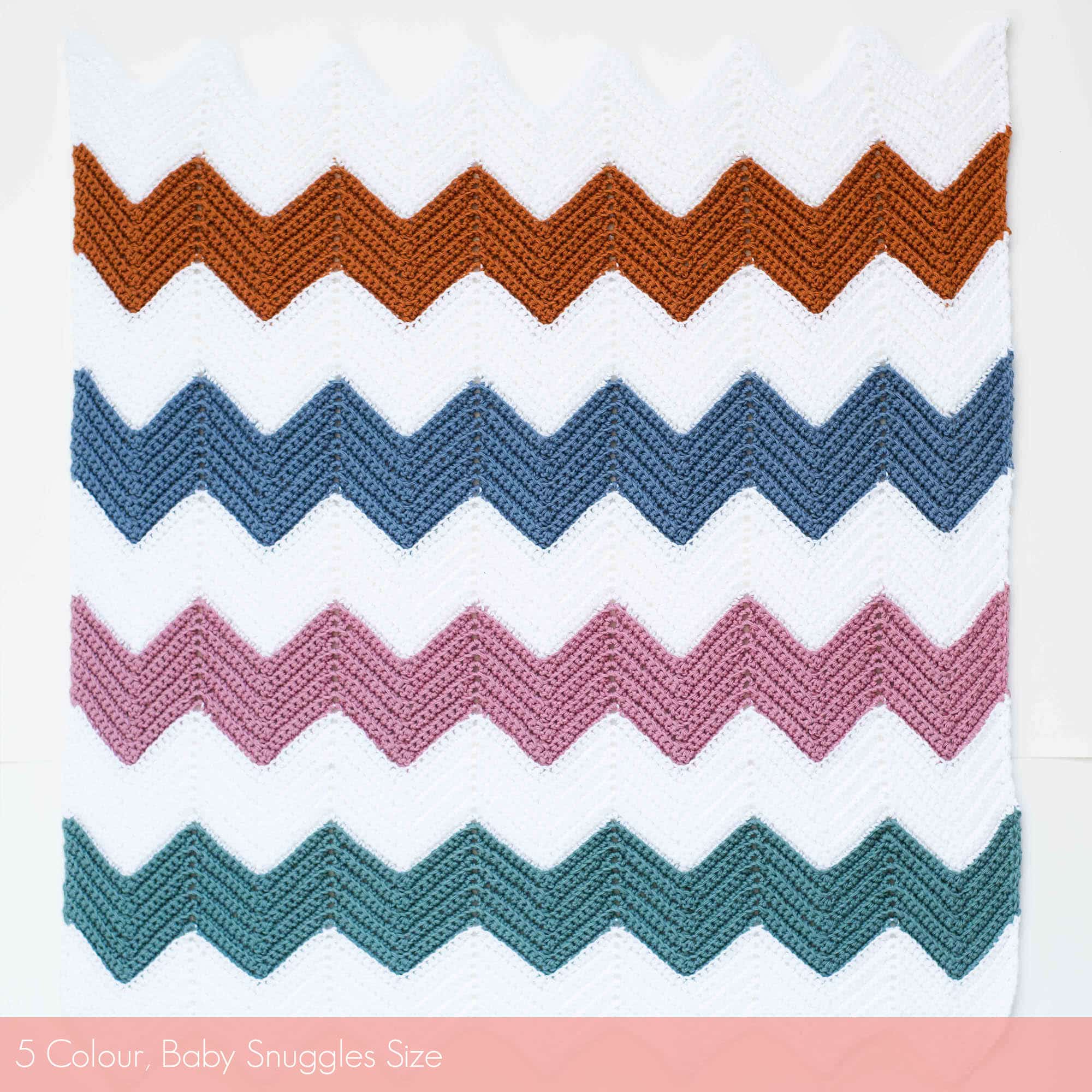 Calm Chevron Blanket 5 Colour | Homelea Lass contemporary crochet