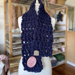 Warm Heart Scarf in navy blue - made sample