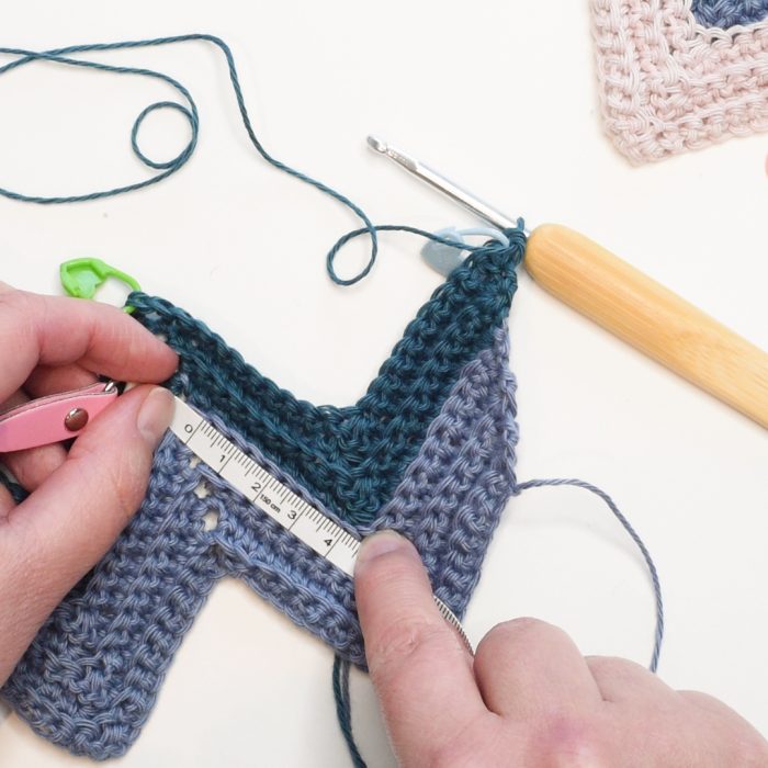 Calm Chevron Blanket checking tension or gauge | Homelea Lass contemporary crochet