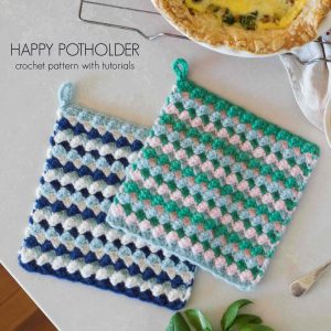 Happy Potholder Crochet Pattern with tutorials