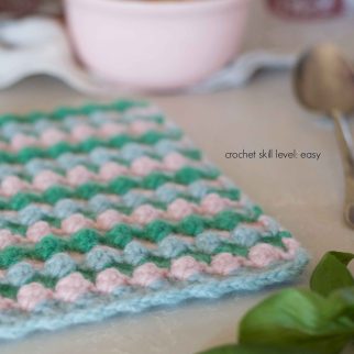 Happy Potholder crochet pattern and kit – skill level | Homelea Lass crochet happiness